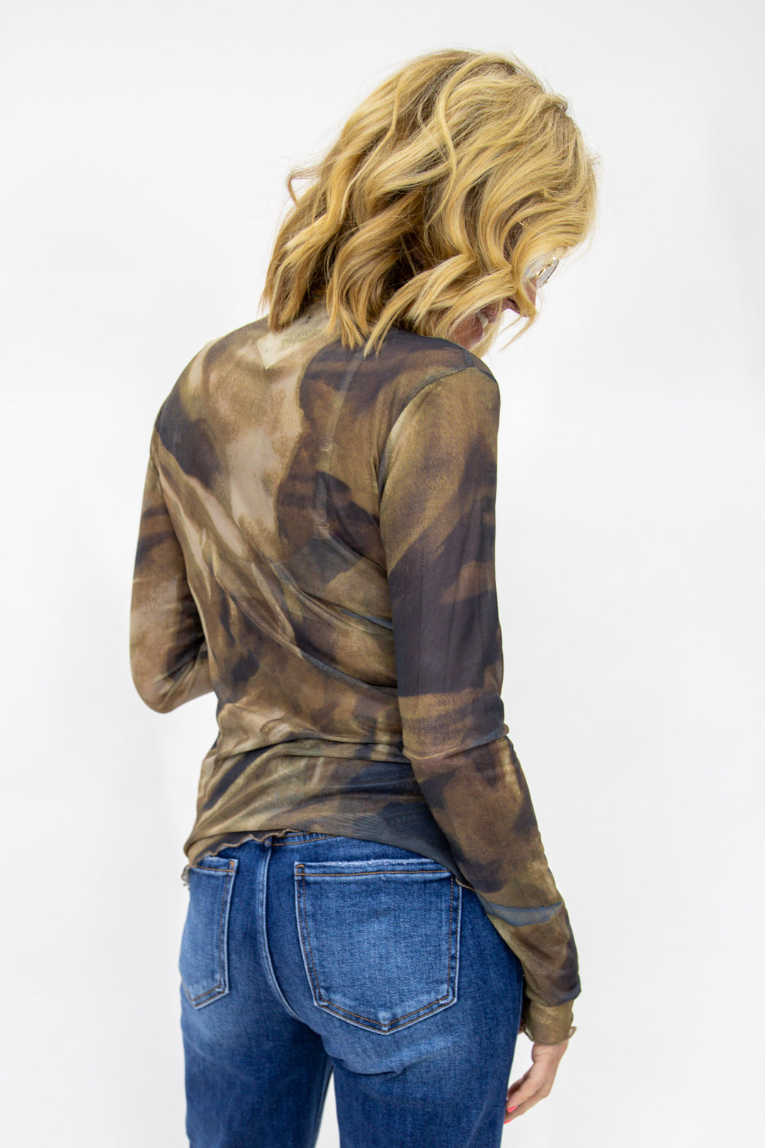 Always Ready Mesh Mock Neck Top
