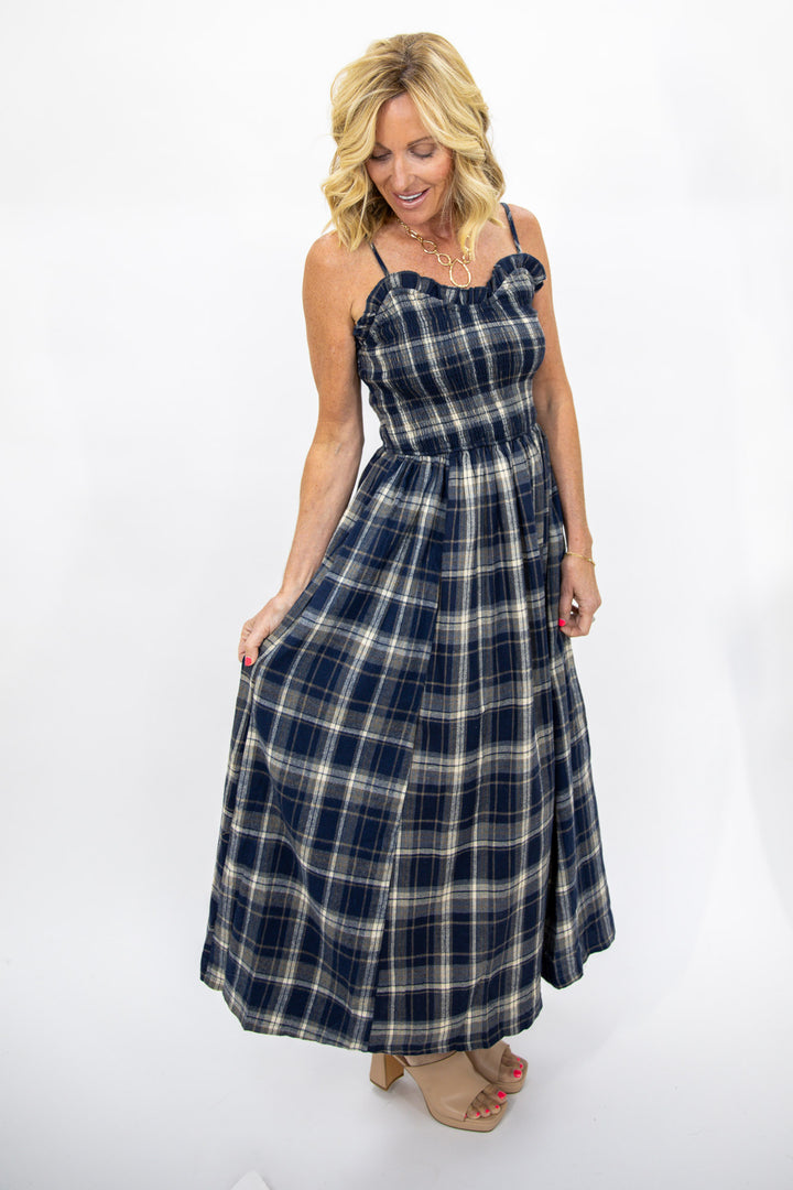 Autumn Stroll Plaid Dress