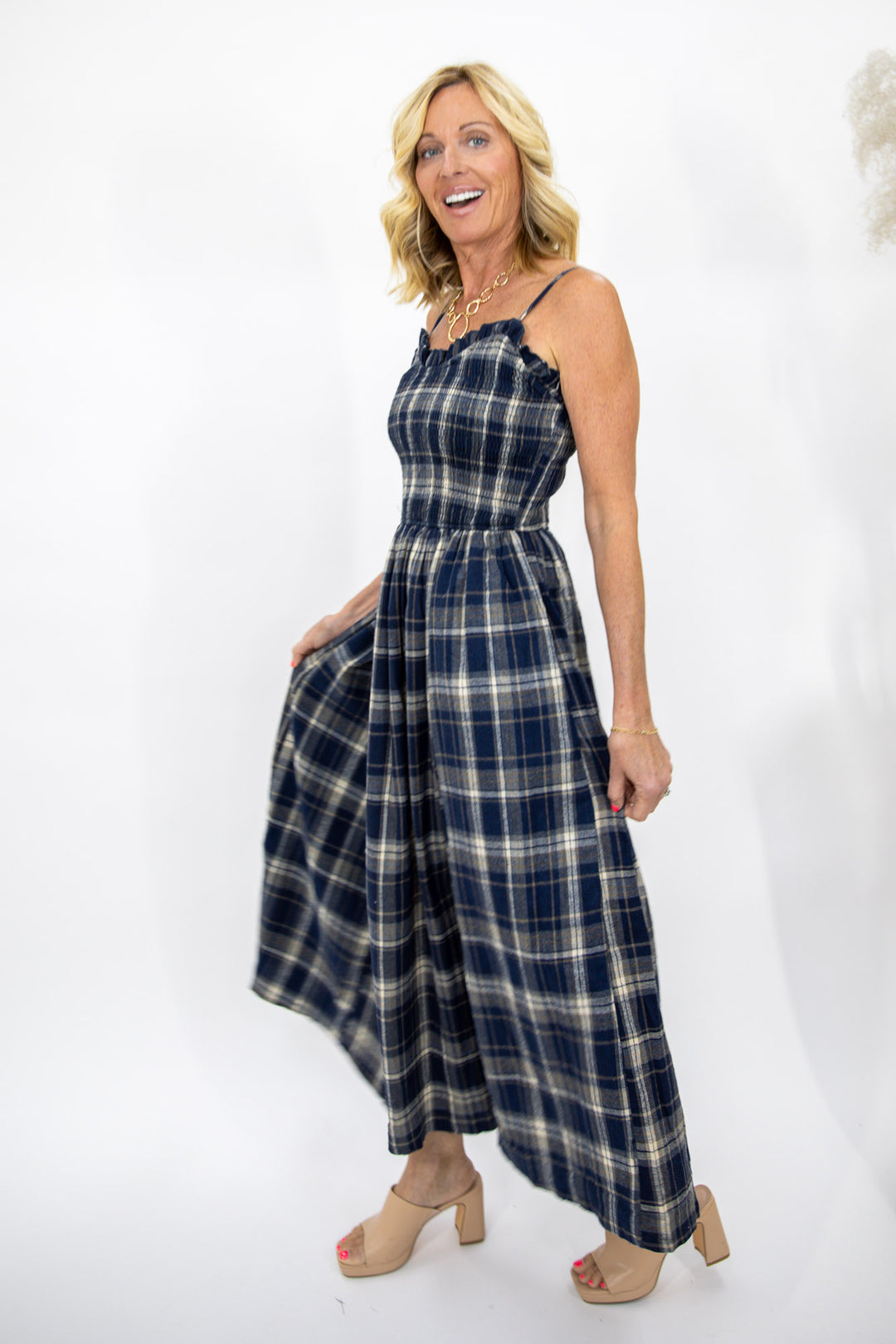 Autumn Stroll Plaid Dress