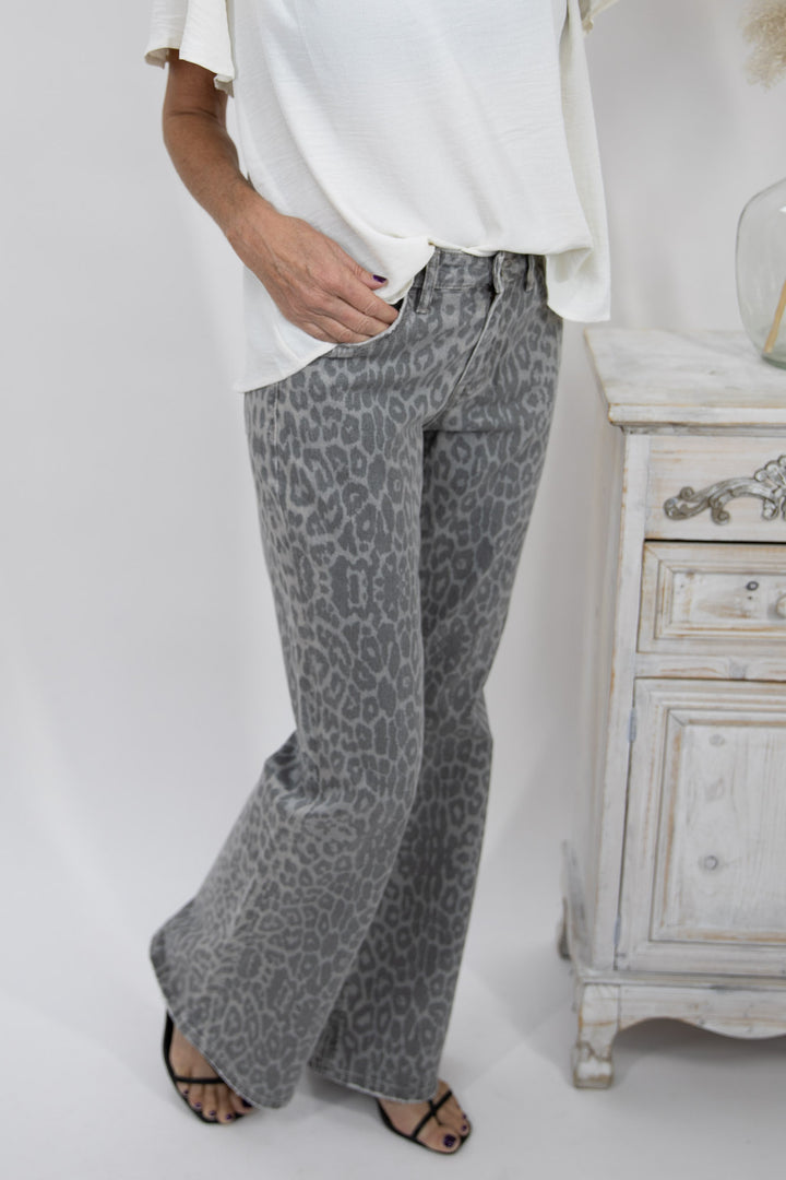 Leopard Flare Jeans