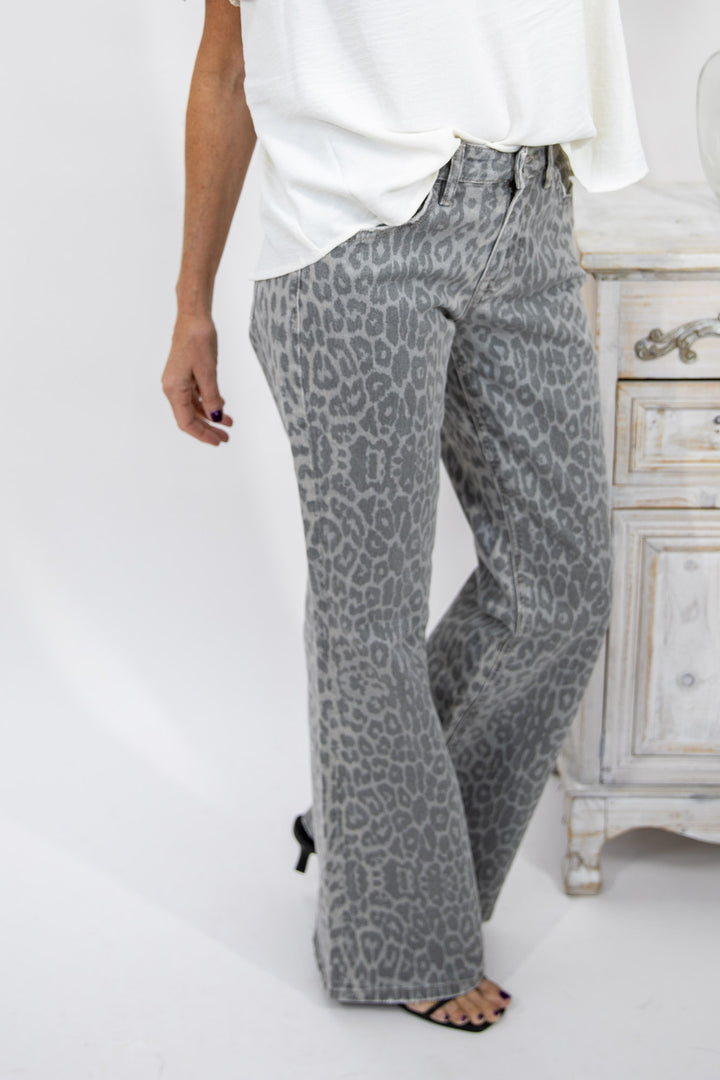 Leopard Flare Jeans