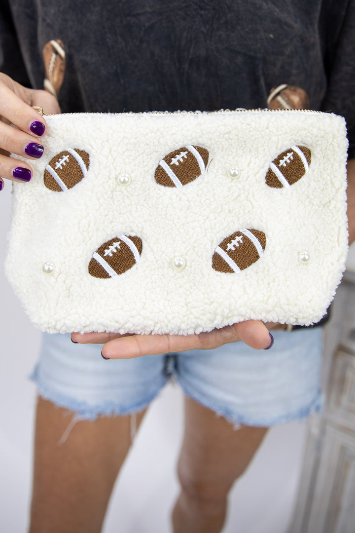 Football and Pearls Teddy Pouch