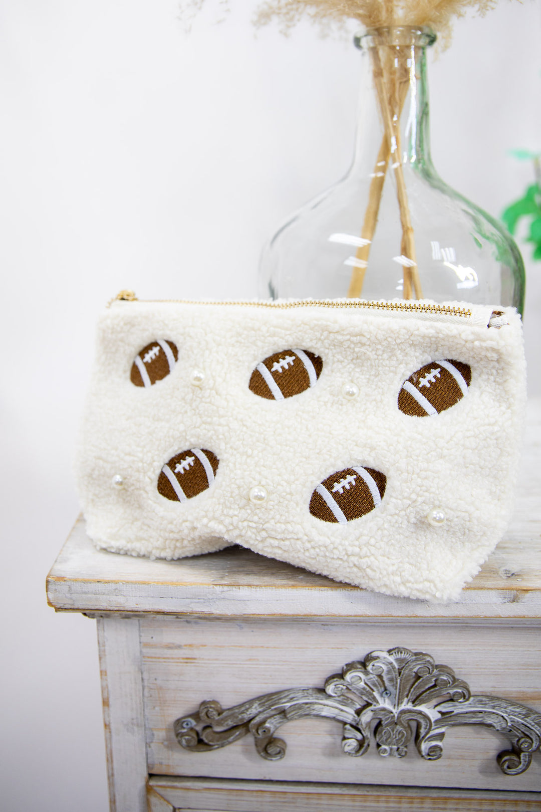 Football and Pearls Teddy Pouch
