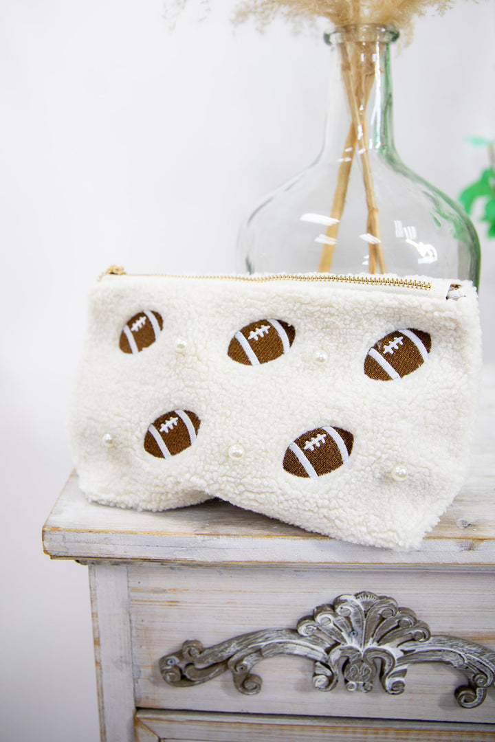 Football and Pearls Teddy Pouch