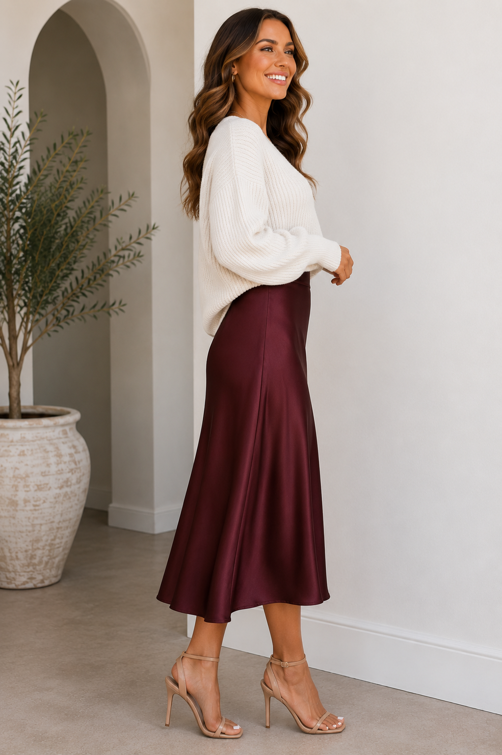 Satin Season High Waist Maxi Skirt