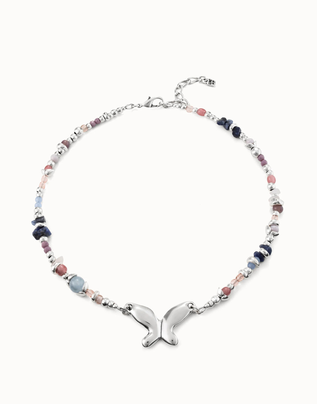 Short beaded necklace with butterfly