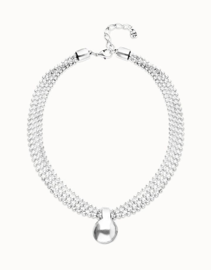 Short Necklace with Silver Threads and Large Sphere