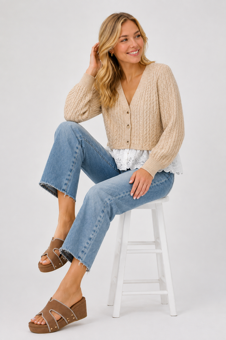Easy Does It Taupe Cardigan