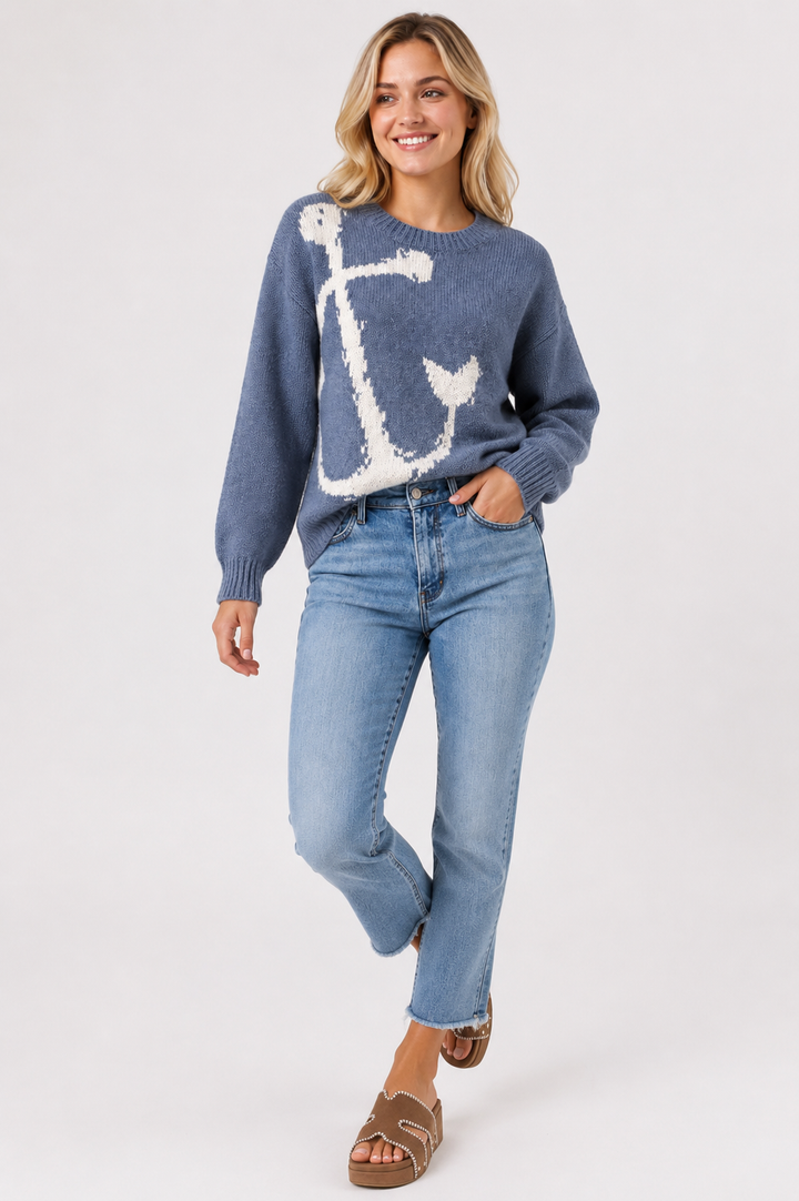 Anchors Away Knit Pullover