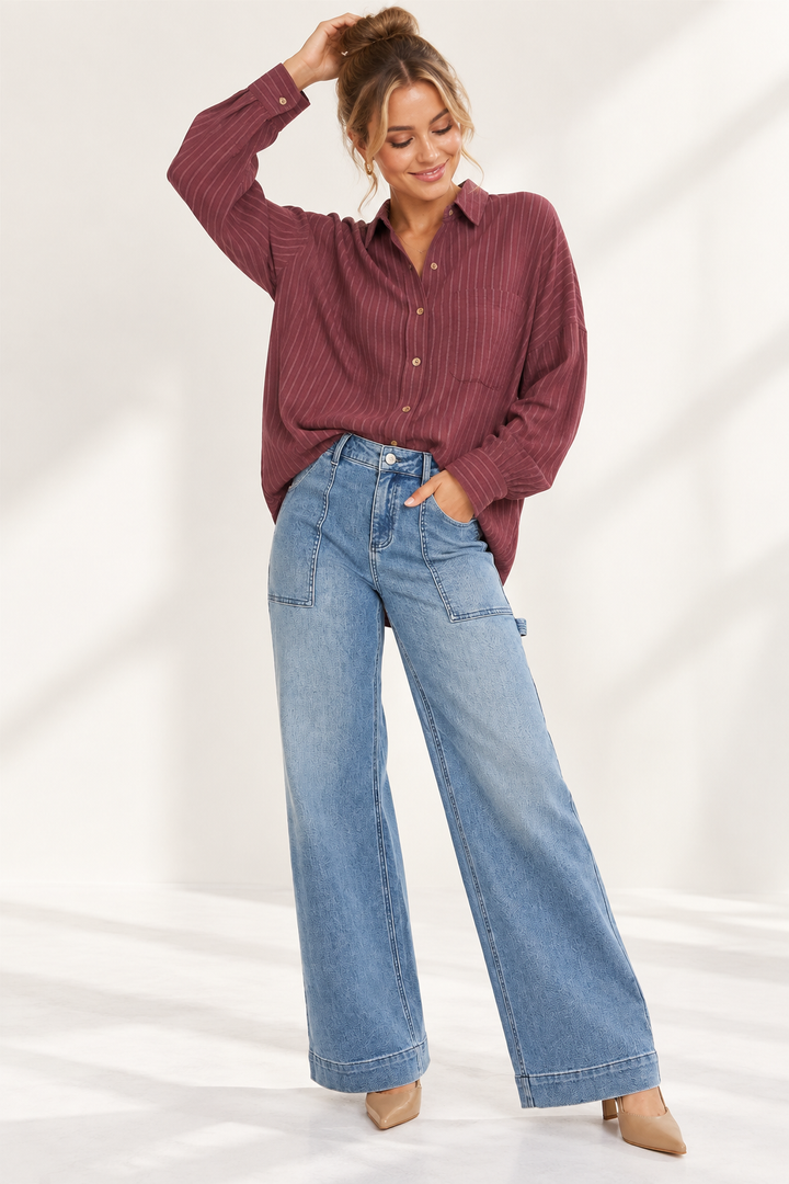 In Line Striped Button Down