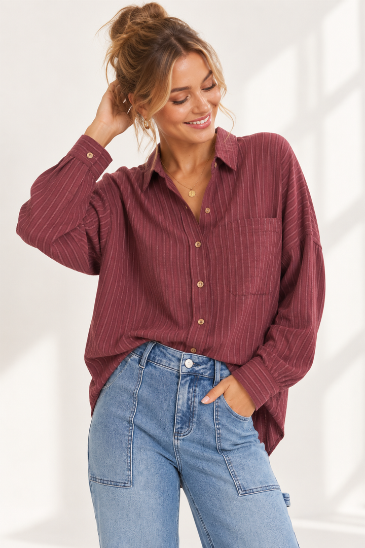 In Line Striped Button Down