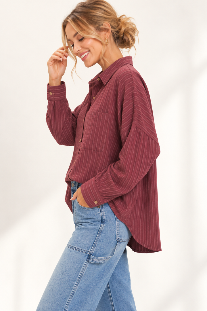 In Line Striped Button Down