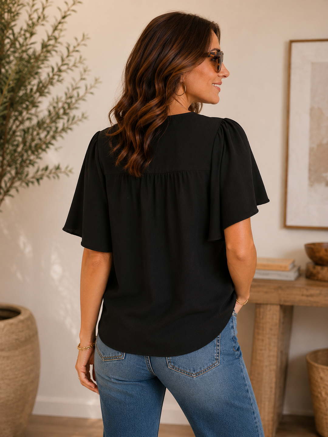 Effortless Grace V-Neck Blouse
