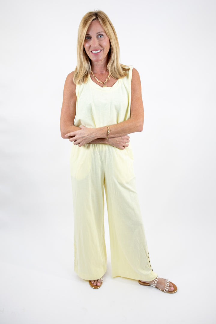 Lemonilla Cotton Slub Wide Leg Pants