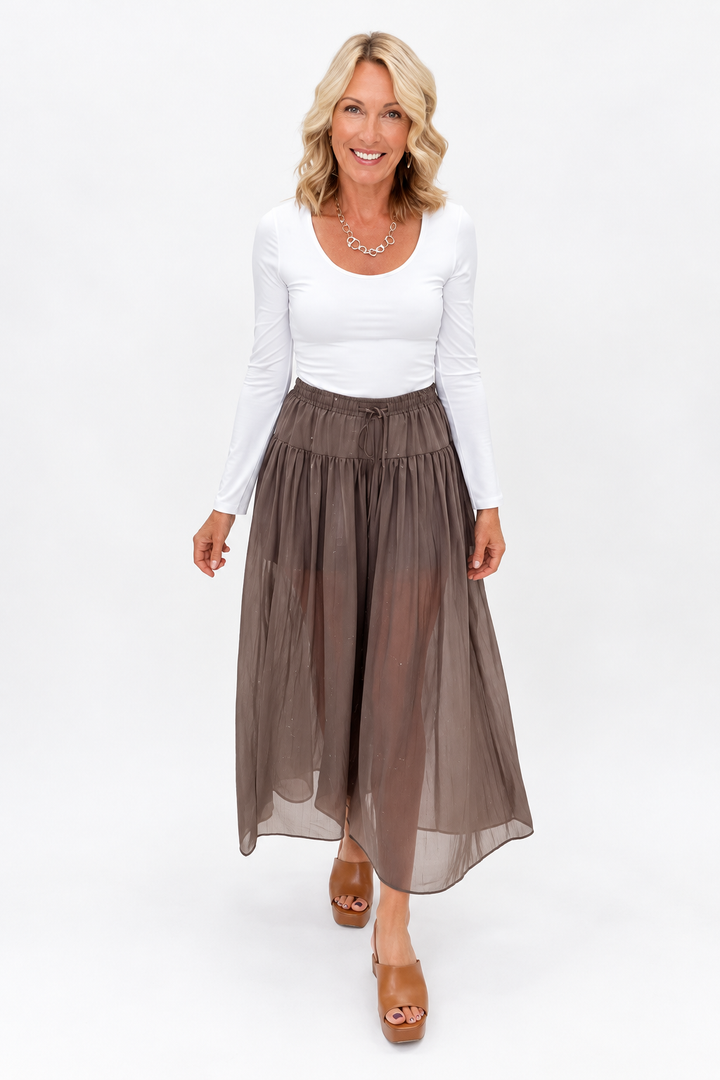 Softly Shimmering Culotte Pants