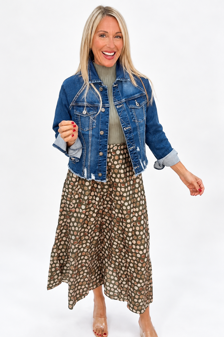 Weekend Edge Raw Hem Denim Jacket