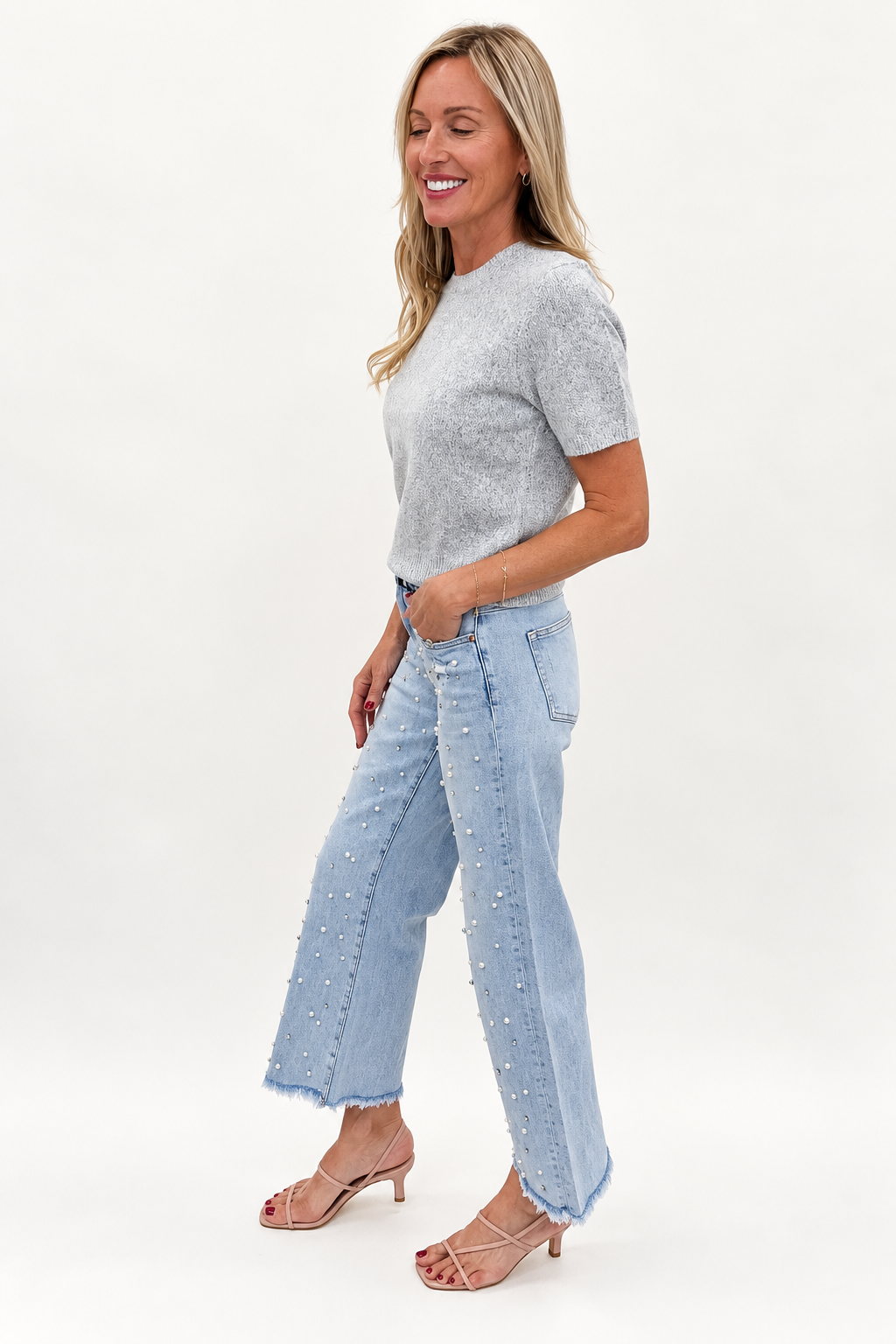 Star of the Show Embellished Wide Leg Jeans