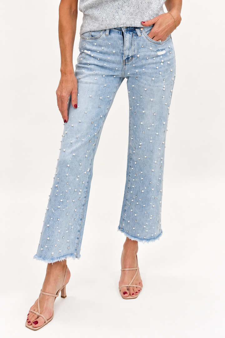 Star of the Show Embellished Wide Leg Jeans
