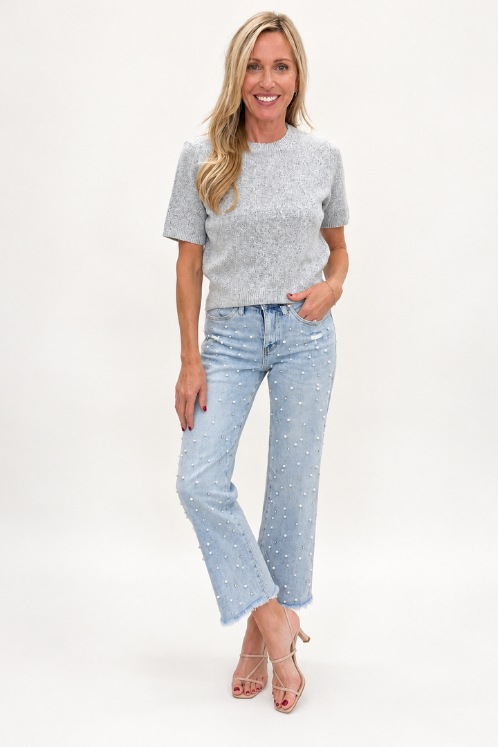 Star of the Show Embellished Wide Leg Jeans
