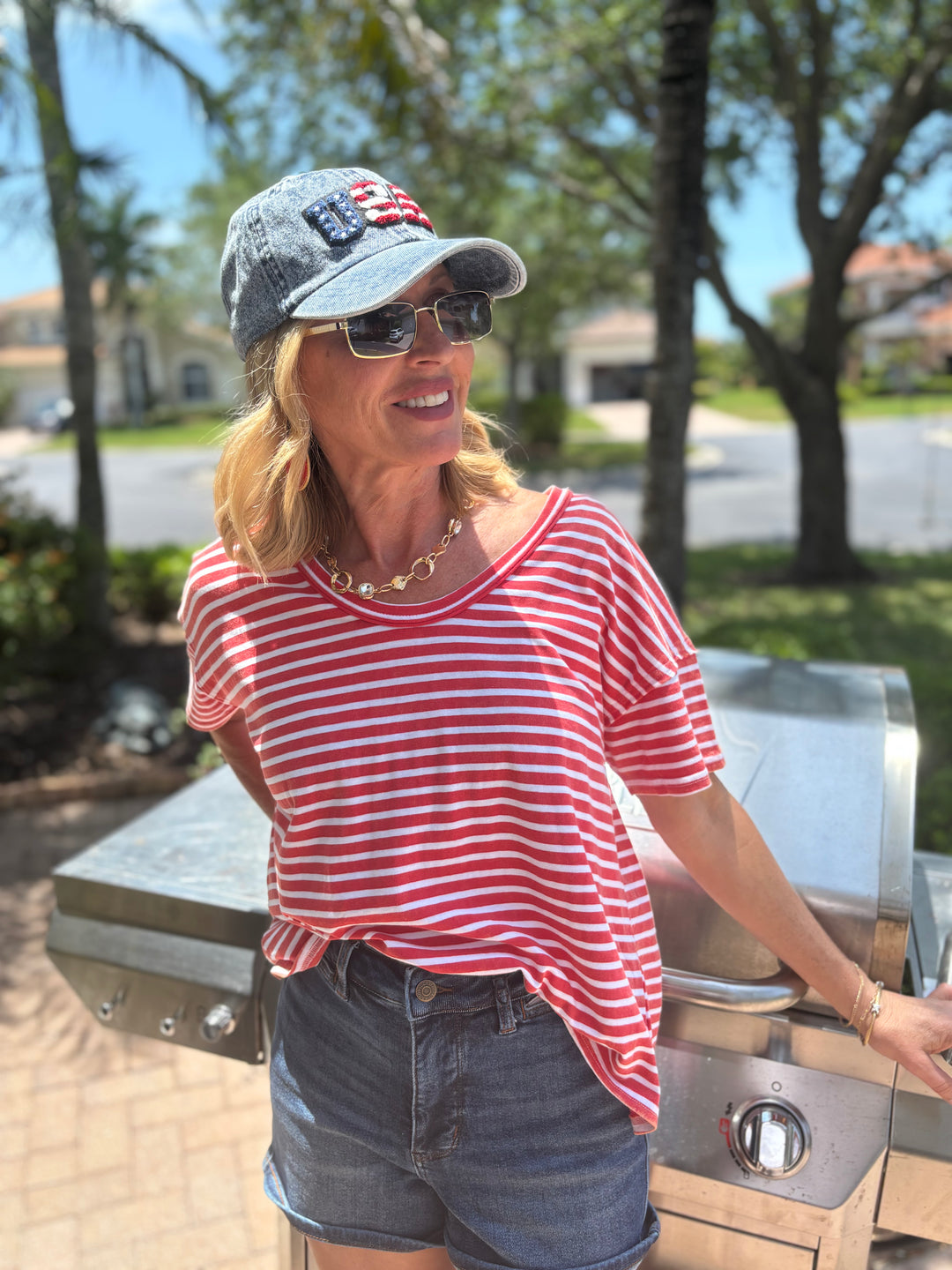 Dockside Stripe Relaxed Knit Top