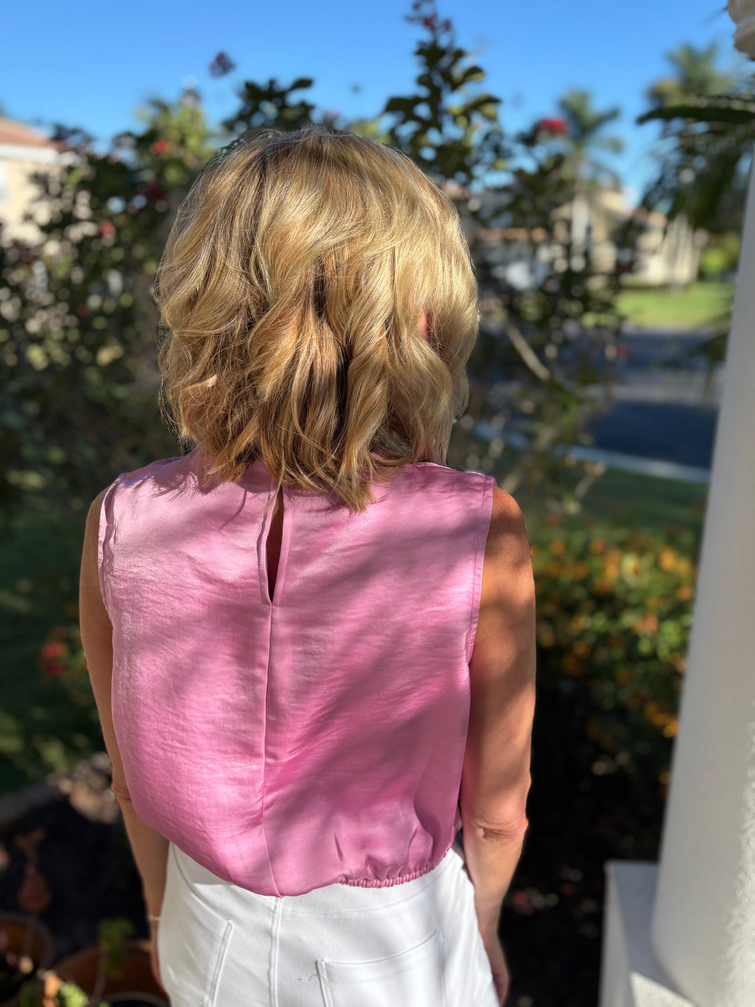 Draping High Neck Sleeveless Top