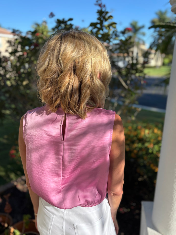 Draping High Neck Sleeveless Top