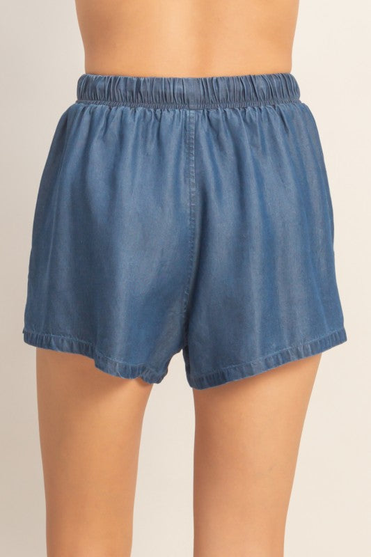 Midnight Tencel Drawstring Shorts