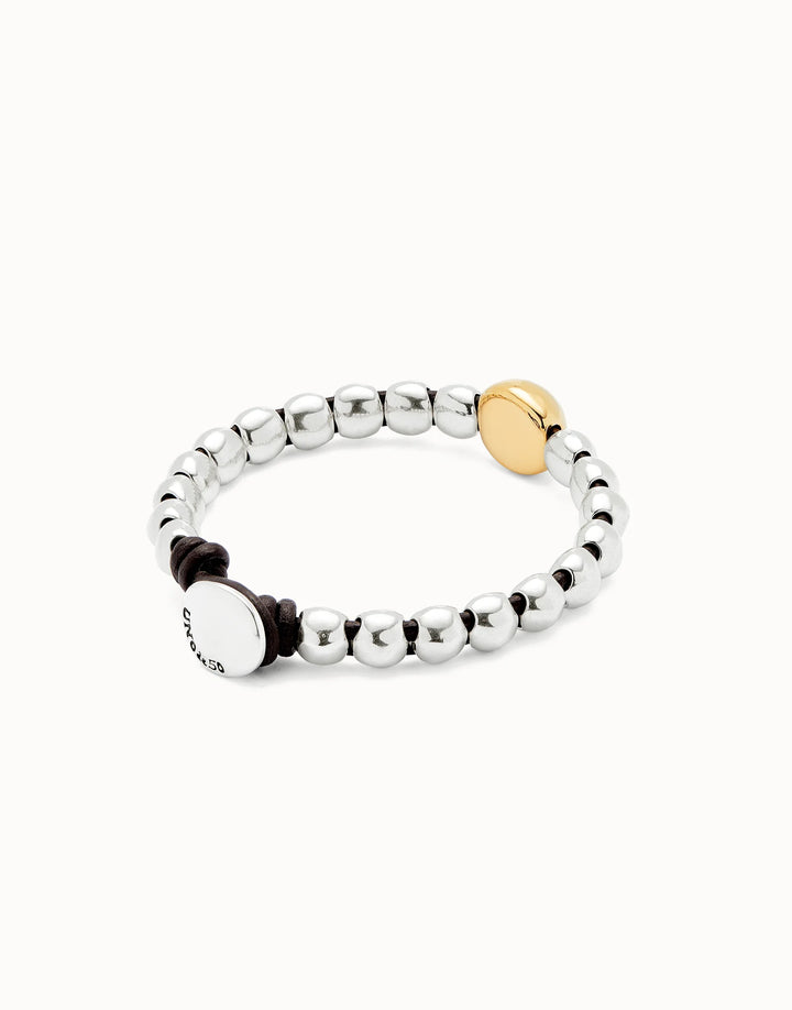 Leather bracelet with a large bead