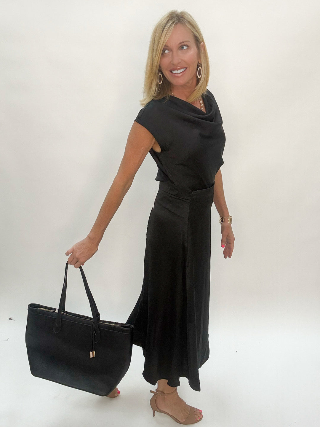 Satin Midi Skirt