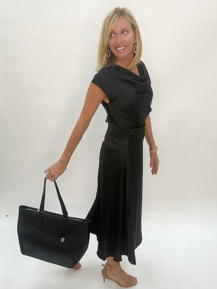 Satin Midi Skirt