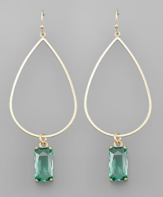 Square Bead & Teardrop Earrings