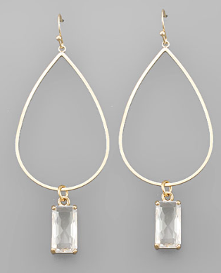 Square Bead & Teardrop Earrings