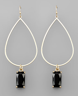 Square Bead & Teardrop Earrings