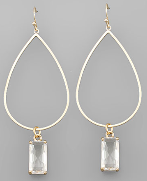 Square Bead & Teardrop Earrings