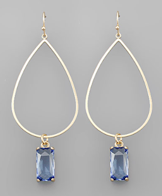 Square Bead & Teardrop Earrings