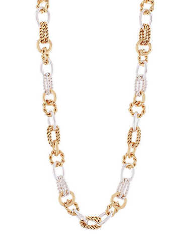 Twisted Rope Oval Link Necklace