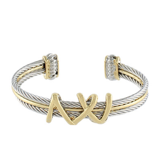 X End Bar Cable Cuff Bracelet