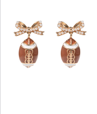 Football And Bow Earrings