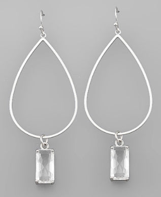 Square Bead & Teardrop Earrings