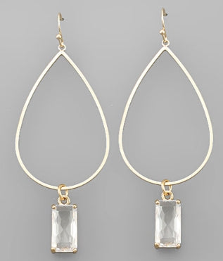 Square Bead & Teardrop Earrings