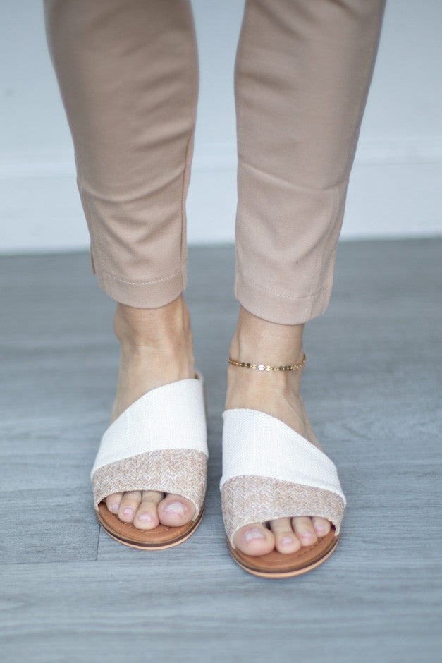 Peep Toe Asymmetric Cutout Flat Sandal