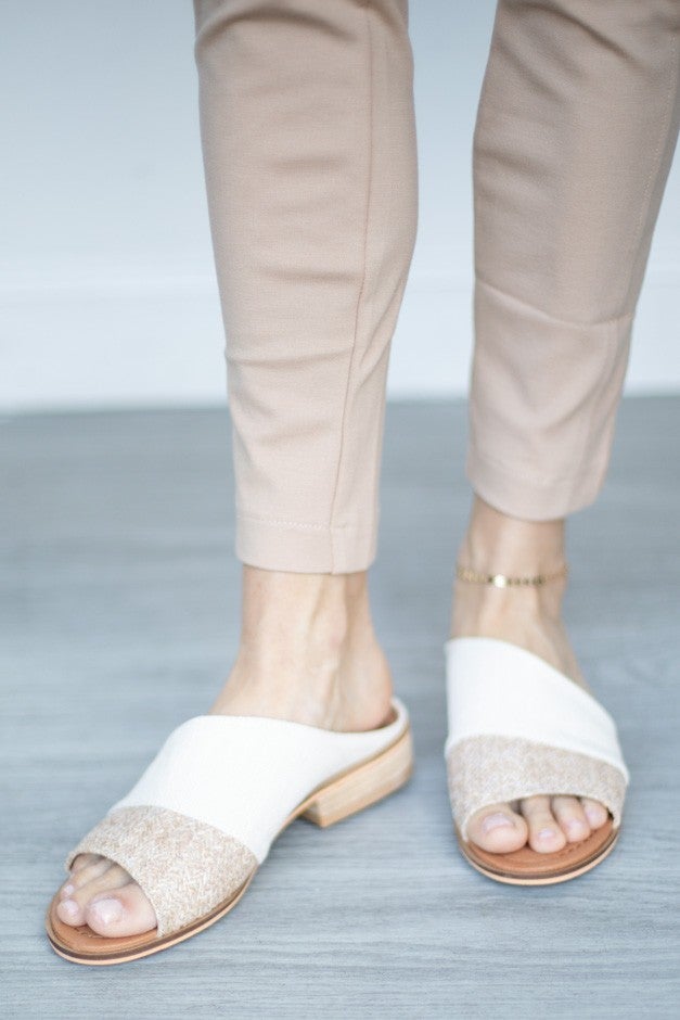 Peep Toe Asymmetric Cutout Flat Sandal