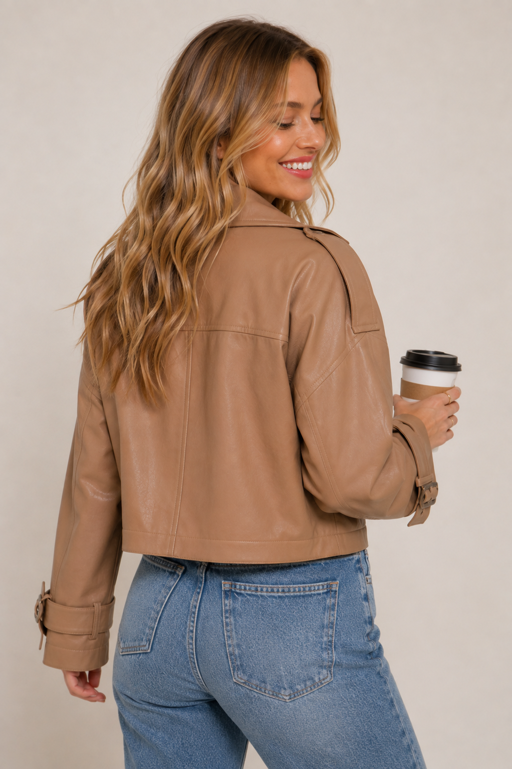 Toffee Talk Faux Leather Jacket