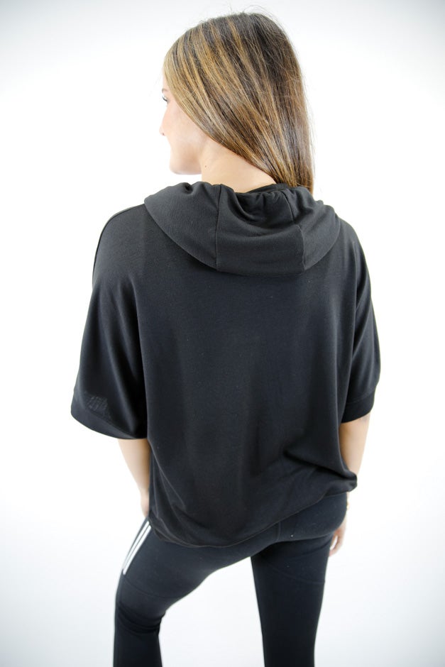 Dolman Half Sleeve Zip-Up Hoodie
