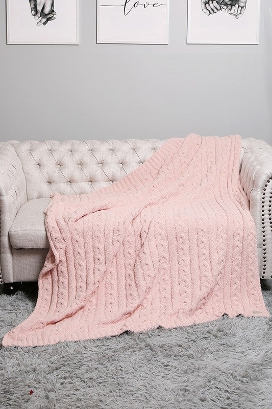 Cozy Crest Knit Throw Blanket