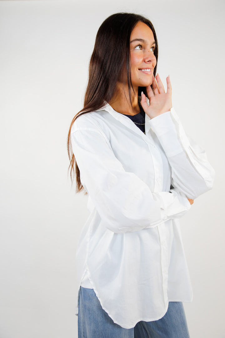 Effortless Ivory Oversized Button Down