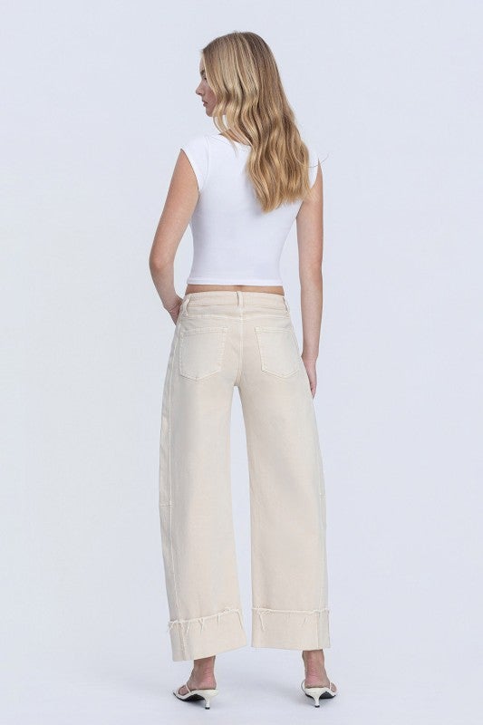 Flying Monkey Coastal Cream Barrel Jeans