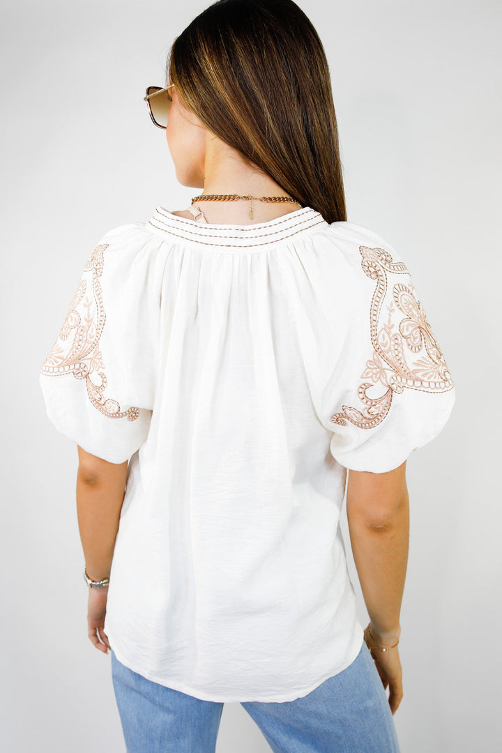 Sahara Sands Embroidered Blouse