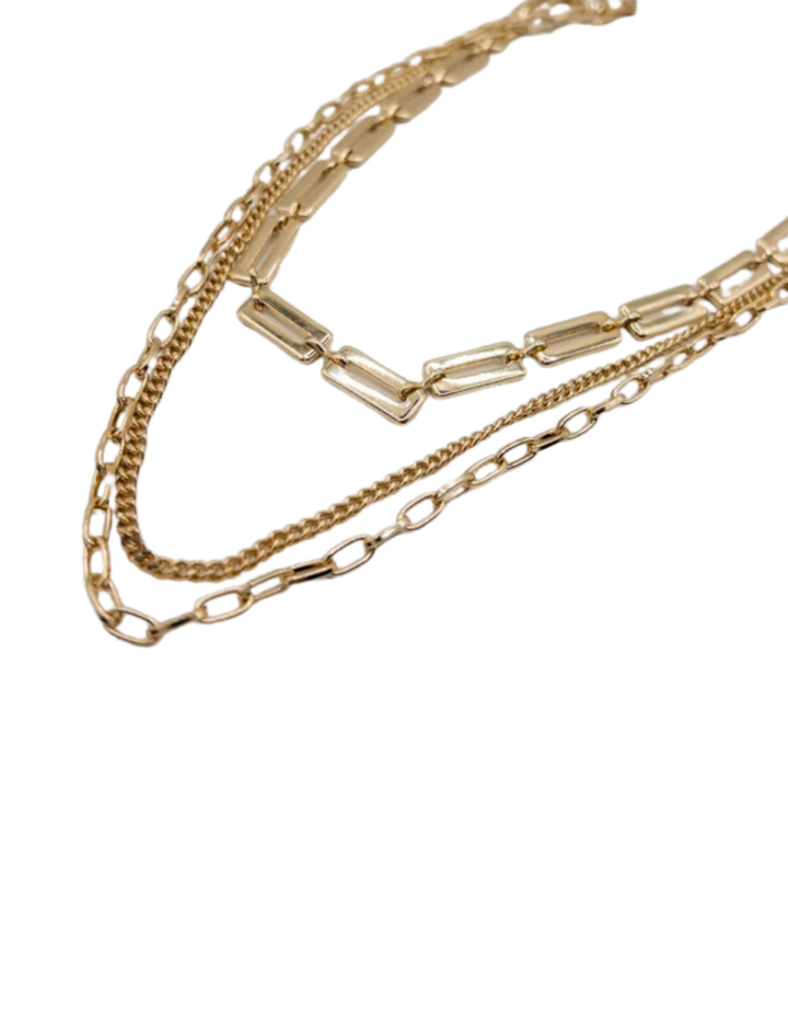 3 Layered Multi Chain Mix Necklace