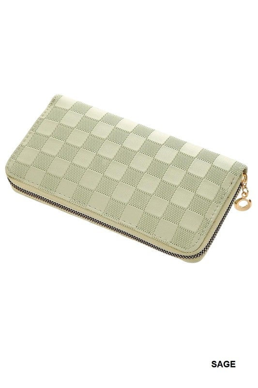 Luxe Checkered Zip Wallet